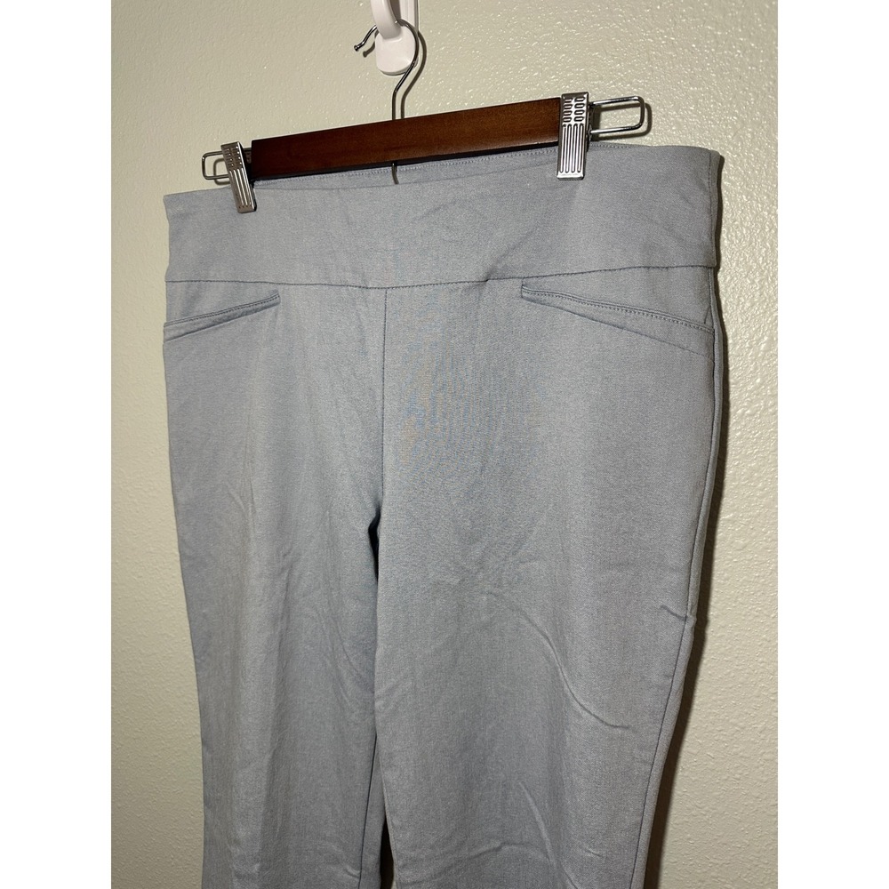 Van Heusen Womens Light Blue Stretch Pull On Straight Leg Dress Pants Size 10